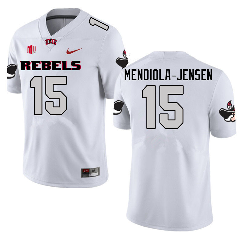 Men #15 Kilinahe Mendiola-Jensen UNLV Rebels College Football Jerseys Sale-White